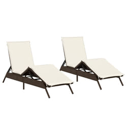 VidaXL 3261579 chaise d'extérieur Terrace Siège rembourré Polyuréthane, Acier Crème, Blanc