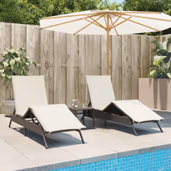 VidaXL 3261579 chaise d'extérieur Terrace Siège rembourré Polyuréthane, Acier Crème, Blanc