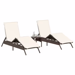 VidaXL 3261579 chaise d'extérieur Terrace Siège rembourré Polyuréthane, Acier Crème, Blanc