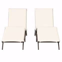 VidaXL 3261579 chaise d'extérieur Terrace Siège rembourré Polyuréthane, Acier Crème, Blanc - Vue supplémentaire 5