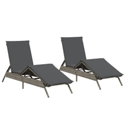 VidaXL 3261580 chaise d'extérieur Terrace Siège rembourré Polyuréthane, Acier Gris