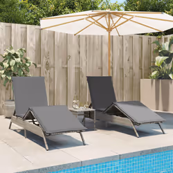 VidaXL 3261580 chaise d'extérieur Terrace Siège rembourré Polyuréthane, Acier Gris