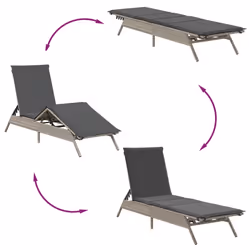 VidaXL 3261583 chaise d'extérieur Terrace Siège rembourré Polyuréthane, Acier Gris - Vue supplémentaire 8