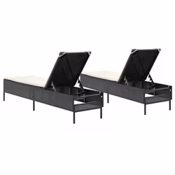 VidaXL 3261587 chaise d'extérieur Terrace Siège rembourré Polyuréthane, Acier Crème, Blanc - Vue supplémentaire 7