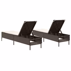 VidaXL 3261588 chaise d'extérieur Terrace Siège rembourré Polyuréthane, Acier Crème, Blanc - Vue supplémentaire 7