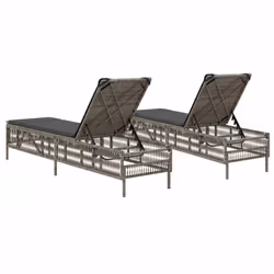 VidaXL 3261598 chaise d'extérieur Terrace Siège rembourré Polyuréthane, Acier Gris - Vue supplémentaire 7