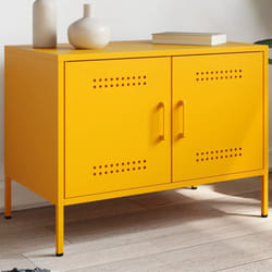 Vidaxl - Meuble tv jaune moutarde 68x39x50,5 cm acier