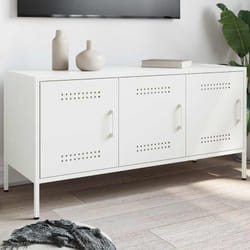 Vidaxl - Meuble tv blanc 100,5x39x50,5 cm acier