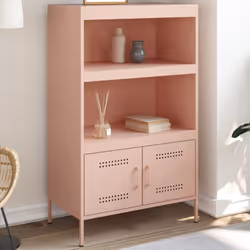 Ce buffet haut robuste de style industriel constitue un supplément intemporel à votre salon ou à votre chambre à coucher. Cad ...
