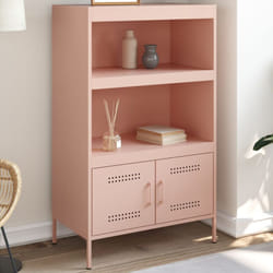 Buffet haut rose 68x39x113 cm acier - Vidaxl