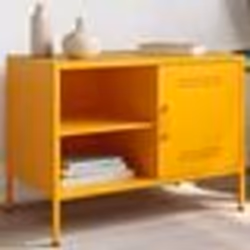 vidaXL Meuble TV jaune moutarde 68x39x50,5 cm acier