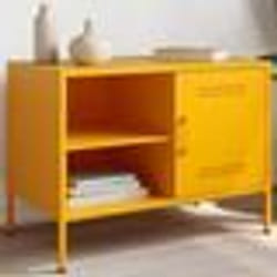 vidaXL Meuble TV jaune moutarde 68x39x50,5 cm acier