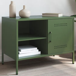 Vidaxl - Meuble tv vert olive 68x39x50,5 cm acier