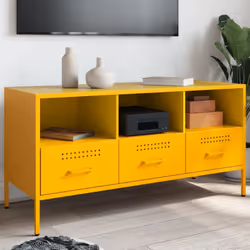 Ce meuble TV robuste de style industriel constitue un supplément intemporel à votre salon ou à votre chambre à coucher. Matér ...