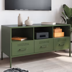 Ce meuble TV robuste de style industriel constitue un supplément intemporel à votre salon ou à votre chambre à coucher. Matér ...