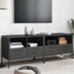 vidaXL Meubles TV 2 pcs noir 68x39x50,5 cm acier
