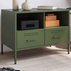 vidaXL Meuble TV vert olive 68x39x50,5 cm acier