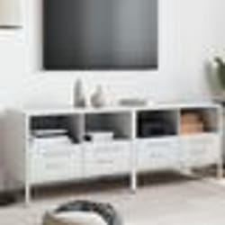 vidaXL Meubles TV 2 pcs blanc 68x39x50,5 cm acier