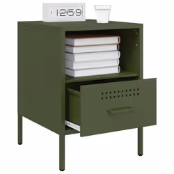 VidaXL 843063 Table de nuit et table de chevet Olive - Vue supplémentaire 4