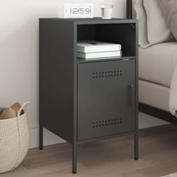 Vidaxl - Table de chevet noir 36x39x68 cm acier