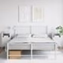vidaXL Tables de chevet 2 pcs blanc 36x39x68 cm acier