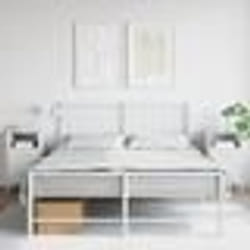 vidaXL Tables de chevet 2 pcs blanc 36x39x68 cm acier