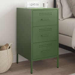 Table de chevet vert olive 36x39x68 cm acier Vidaxl
