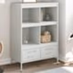 vidaXL Buffet haut blanc 68x39x101,5 cm acier