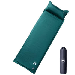 vidaXL Matelas de camping autogonflant avec oreiller 1 personne vert