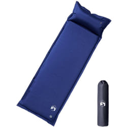 Vidaxl - Matelas de camping autogonflant oreiller 1 personne bleu marine
