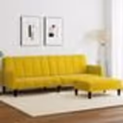 vidaXL Canapé-lit à 2 places avec repose-pied jaune velours