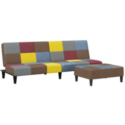 Vidaxl - Canapé-lit à 2 places avec repose-pied patchwork tissu