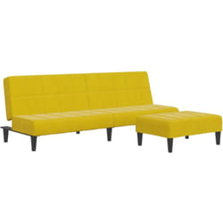 Vidaxl - Canapé-lit à 2 places avec repose-pied jaune velours
