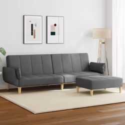 Ce canapé-lit avec repose-pied est une solution parfaite pour accueillir des invités pour la nuit tout en offrant un espace c ...