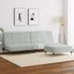 vidaXL Canapé-lit à 2 places avec repose-pied gris clair velours
