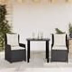 vidaXL Ensemble à manger de jardin avec coussins 3 pcs Noir