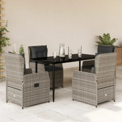 vidaXL Ensemble à manger 5 pcs - Gris