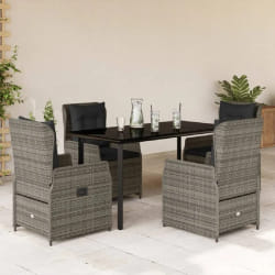 vidaXL Ensemble à manger 5 pcs - Gris