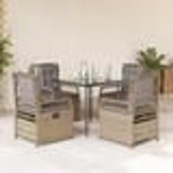 vidaXL Ensemble à manger de jardin avec coussins 5pcs Beige poly rotin
