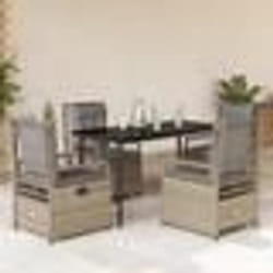 vidaXL Ensemble à manger de jardin avec coussins 5pcs Beige poly rotin