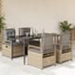 vidaXL Ensemble à manger de jardin avec coussins 5pcs Beige poly rotin