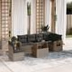 vidaXL Salon de jardin avec coussins 7 pcs gris résine tressée