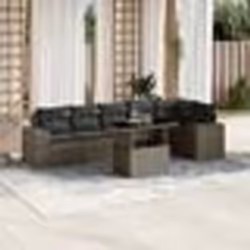 vidaXL Salon de jardin avec coussins 7 pcs gris résine tressée