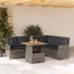 vidaXL Salon de jardin 2 pcs avec coussins Gris Résine tressée
