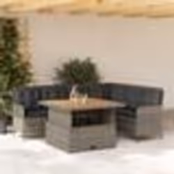 vidaXL Salon de jardin 2 pcs avec coussins Gris Résine tressée