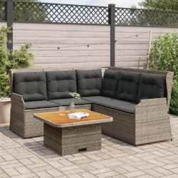 vidaXL Salon jardin - 4 pcs, Gris