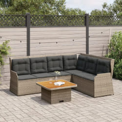vidaXL Salon de jardin 5 pcs - Gris