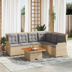 Vidaxl Salon de jardin 5 pcs Beige