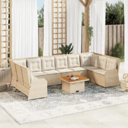 VIDAXL Ensemble de jardin résine tressée - 7 pcs - Beige