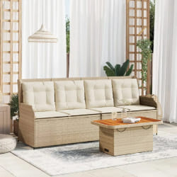 vidaXL Salon de jardin 3 pcs résine tressée - Beige